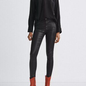 NEW Rag & Bone New York | Nina Skinny High-Rise Jean in Coated Black | Size 24